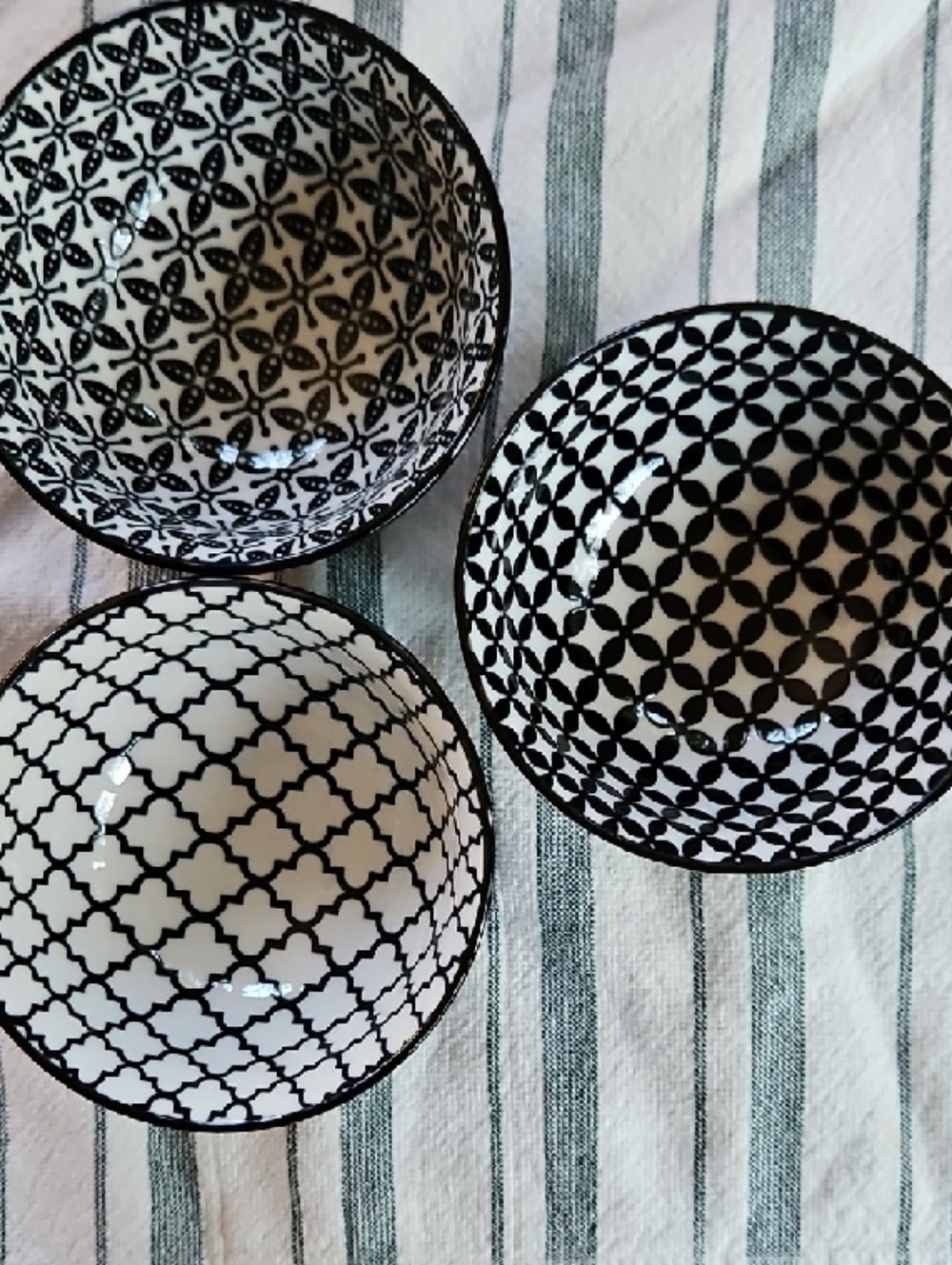 Emika Ceramic Rice Bowls, set of 3 - Picture 3 of 7